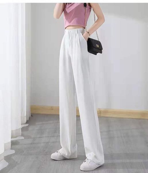 running pants ice silk wide leg female summer thin high waist hanging suit nine points casual straight floor, Black;blue
running pants ice silk wide leg female summer thin high waist hanging suit nine points casual straight floor, Black;blue