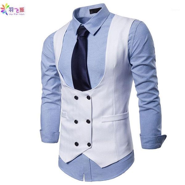 men's vests casual mens sleeveless suit vest cotton jacket formal business wedding u collar black slim waistcoat men, Black;white
men's vests casual mens sleeveless suit vest cotton jacket formal business wedding u collar black slim waistcoat men, Black;white