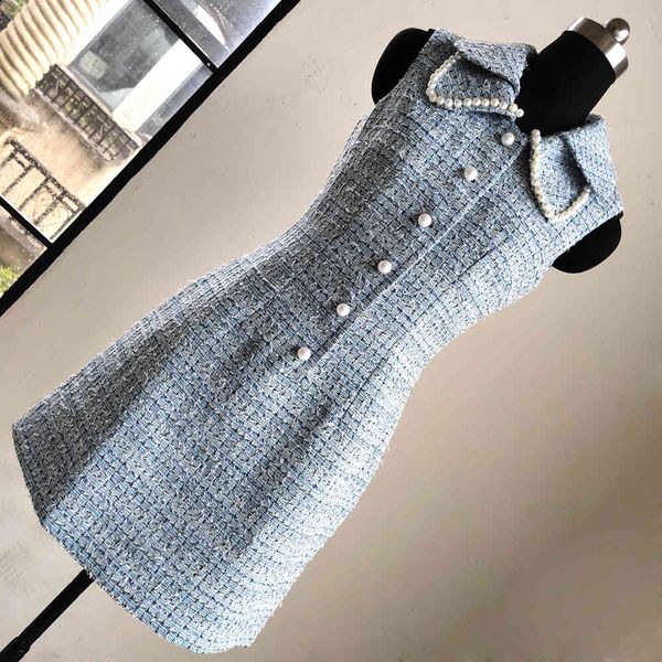 casual dresses 2021 spring fall for high-quality women pearls beads party chic peter pan collar tweed b217, Black;gray
casual dresses 2021 spring fall for high-quality women pearls beads party chic peter pan collar tweed b217, Black;gray