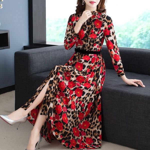 casual dresses women's spring summer style dress leopard o-neck long sleeve printed korean elegant ss1849, Black;gray
casual dresses women's spring summer style dress leopard o-neck long sleeve printed korean elegant ss1849, Black;gray