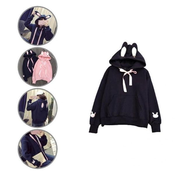 women's hoodies & sweatshirts skin-friendly stylish ladies hoodie with ear decoration multi color women sweatershirt fleeced for outdoo, Black
women's hoodies & sweatshirts skin-friendly stylish ladies hoodie with ear decoration multi color women sweatershirt fleeced for outdoo, Black