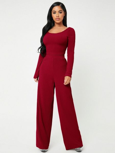 sxy rib knit tee & wide leg pants 32lj#, White