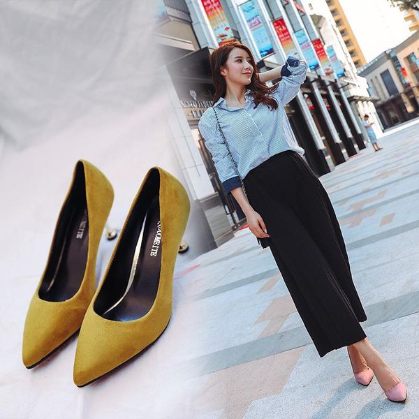 dress shoes fashion simple stiletto high-heeled shallow mouth pointed suede thin professional ol large size women's, Black
dress shoes fashion simple stiletto high-heeled shallow mouth pointed suede thin professional ol large size women's, Black