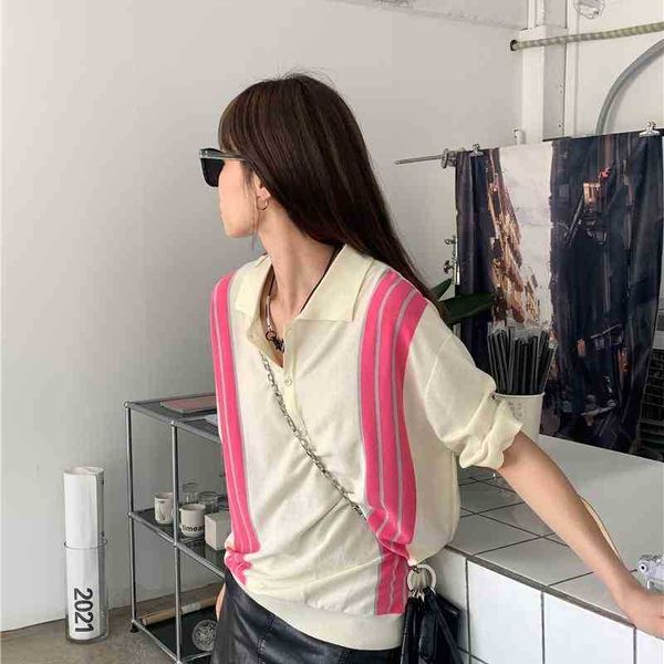 women's polos shirt women korean fashion blouses patchwork knit cute short sleeve rose pink blue summer aiyn, White
women's polos shirt women korean fashion blouses patchwork knit cute short sleeve rose pink blue summer aiyn, White