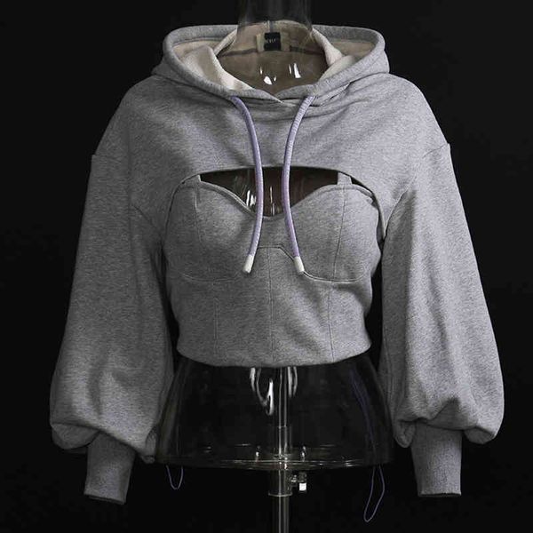 women's hoodies & sweatshirts women crop hoodie hollow out autumn spring pullover hooded sweatshirt tracksuit high street ml9f, Black
women's hoodies & sweatshirts women crop hoodie hollow out autumn spring pullover hooded sweatshirt tracksuit high street ml9f, Black