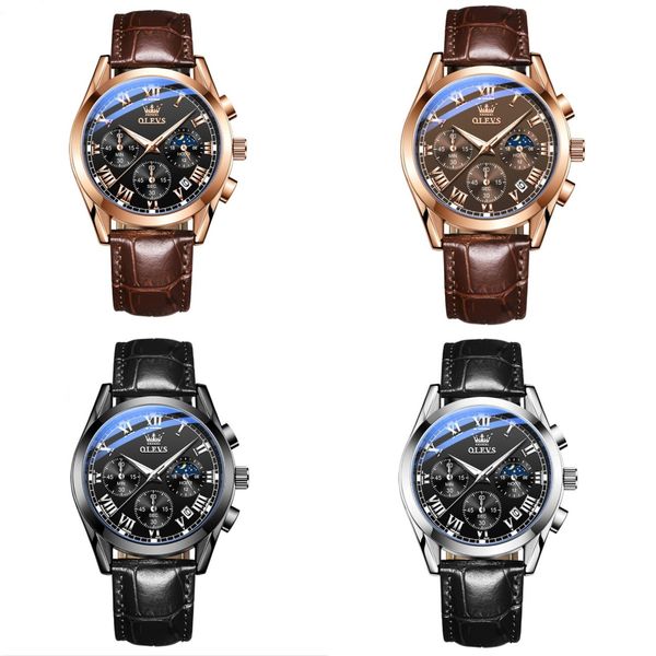 olevs elite mens quartz watches business dress waterproof wristwatch men luxury breathable leather sports watch men gifts, Slivery;brown
olevs elite mens quartz watches business dress waterproof wristwatch men luxury breathable leather sports watch men gifts, Slivery;brown