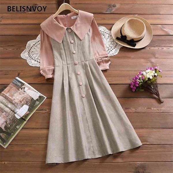 spring women fashion female button long sleeve peter pan collar office lady shirt dress casual slim 210520, Black;gray
spring women fashion female button long sleeve peter pan collar office lady shirt dress casual slim 210520, Black;gray