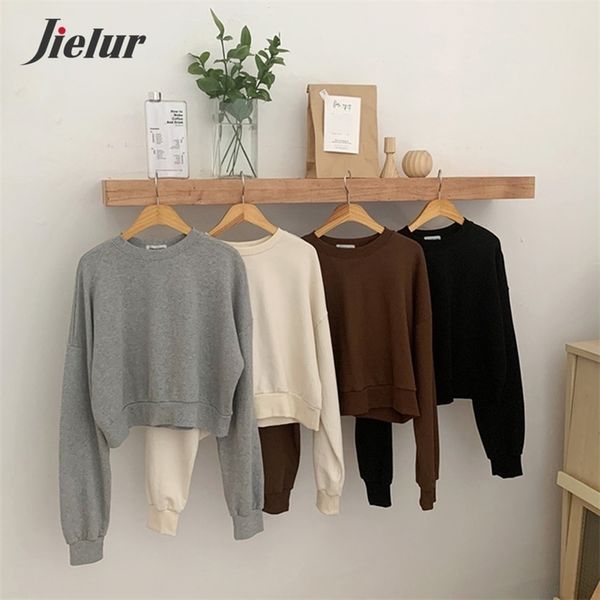 hoodies women solid color autumn winter korean loose harajuku kpop short s pullover chic o-neck sweatshirt 210426, Black
hoodies women solid color autumn winter korean loose harajuku kpop short s pullover chic o-neck sweatshirt 210426, Black