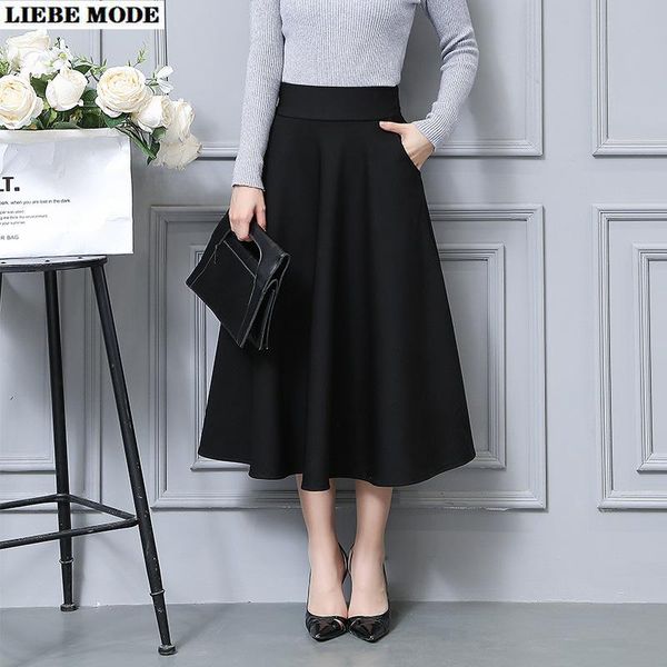 elastic high waist midi skirts pockets long black red pleated skirt for women office work womens 2021 business casual
elastic high waist midi skirts pockets long black red pleated skirt for women office work womens 2021 business casual