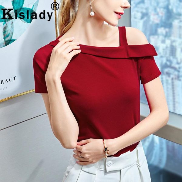 women's t-shirt kislady spring summer skew collar patchwork temperament shirt harajuku ol korean japanese slim clothes, White
women's t-shirt kislady spring summer skew collar patchwork temperament shirt harajuku ol korean japanese slim clothes, White