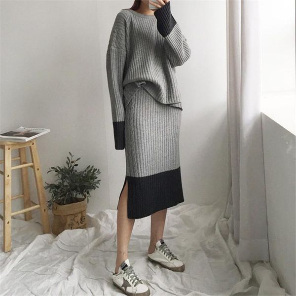 two piece dress women loose sweater knitting skirt set fashion flowers pullovers split long 2 ol knitted suit, White
two piece dress women loose sweater knitting skirt set fashion flowers pullovers split long 2 ol knitted suit, White