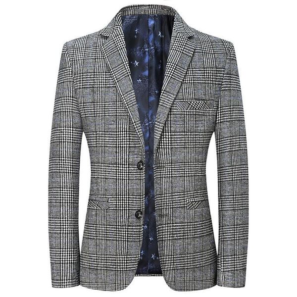 men's suits & blazers suit 2021 young middle-aged business leisure plaid small single west coat, White;black
men's suits & blazers suit 2021 young middle-aged business leisure plaid small single west coat, White;black