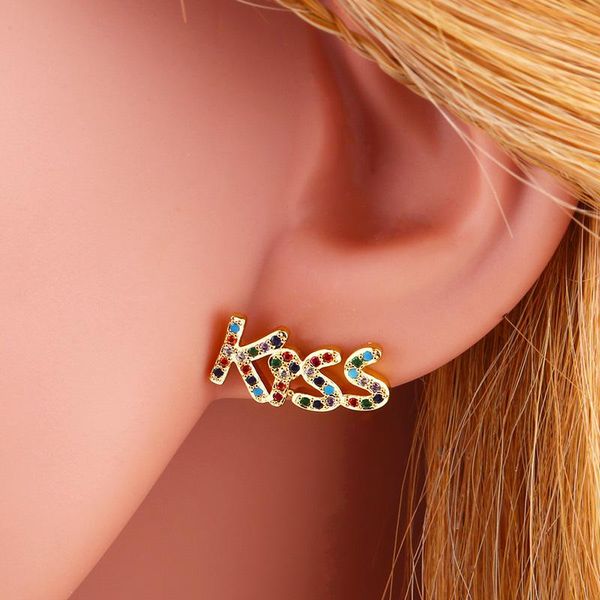 colorful gem stone letter love kiss stud earrings for women creative party jewelry gifts, Golden;silver
colorful gem stone letter love kiss stud earrings for women creative party jewelry gifts, Golden;silver