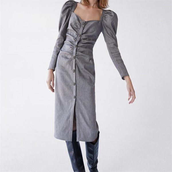 women 2021 chic fashion pleated fitted mini shirt dress vintage long sleeve button-up female dresses vestidos mujer casual, Black;gray
women 2021 chic fashion pleated fitted mini shirt dress vintage long sleeve button-up female dresses vestidos mujer casual, Black;gray