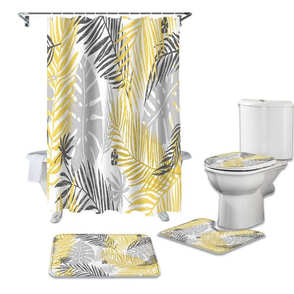 shower curtains palm leaves yellow gray bathroom curtain set bath mat sets with hooks non-slip pedestal rug toilet cover
shower curtains palm leaves yellow gray bathroom curtain set bath mat sets with hooks non-slip pedestal rug toilet cover