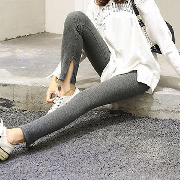 women's solid high waist leggings pants tight trousers fork opening fitness hips femme sport, Black
women's solid high waist leggings pants tight trousers fork opening fitness hips femme sport, Black