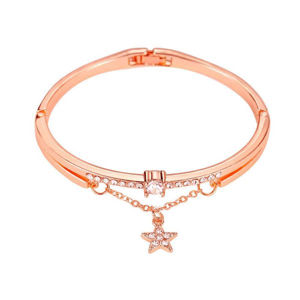 bangle fashion five-pointed star bracelet alloy full rhinestone women's crystal student exquisite simplicity, Black
bangle fashion five-pointed star bracelet alloy full rhinestone women's crystal student exquisite simplicity, Black