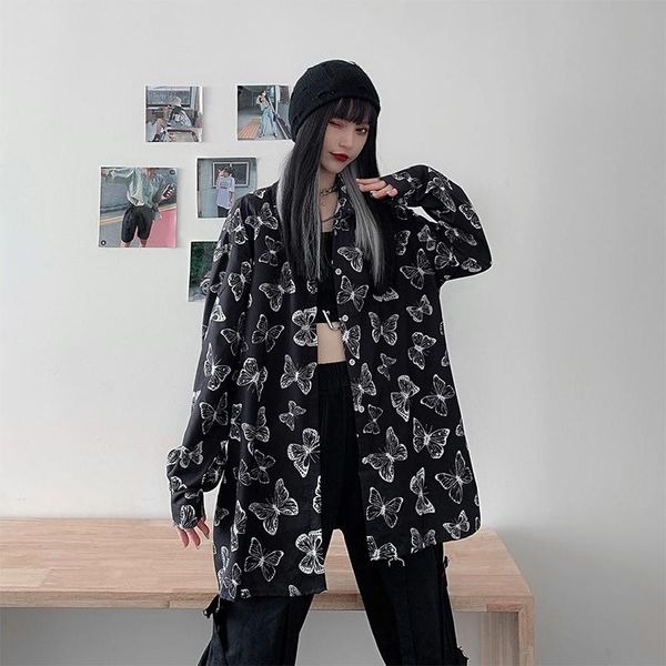 women's blouses & shirts butterfly printed blouse shirt women oversized 2021 summer long sleeve harajuku korean style streetwear casual, White
women's blouses & shirts butterfly printed blouse shirt women oversized 2021 summer long sleeve harajuku korean style streetwear casual, White