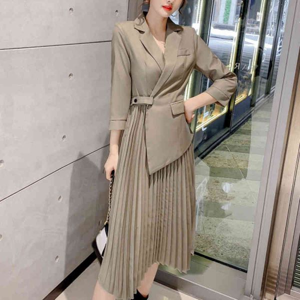 comelautumn women's fashion suit collar side belt pleated knee-length long sleeve casual suit dress vestidos 210515, Black;gray
comelautumn women's fashion suit collar side belt pleated knee-length long sleeve casual suit dress vestidos 210515, Black;gray