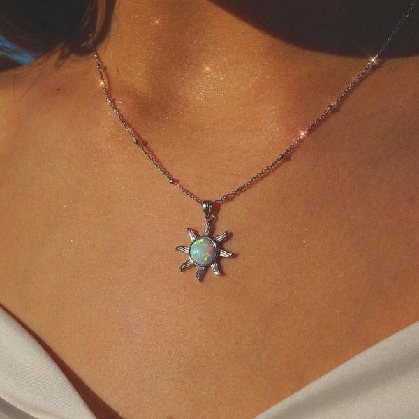 chains fashion opal sun face necklace for women stylish elegant stainless steel necklaces sunshiny pendant jewelry gift friend, Silver
chains fashion opal sun face necklace for women stylish elegant stainless steel necklaces sunshiny pendant jewelry gift friend, Silver