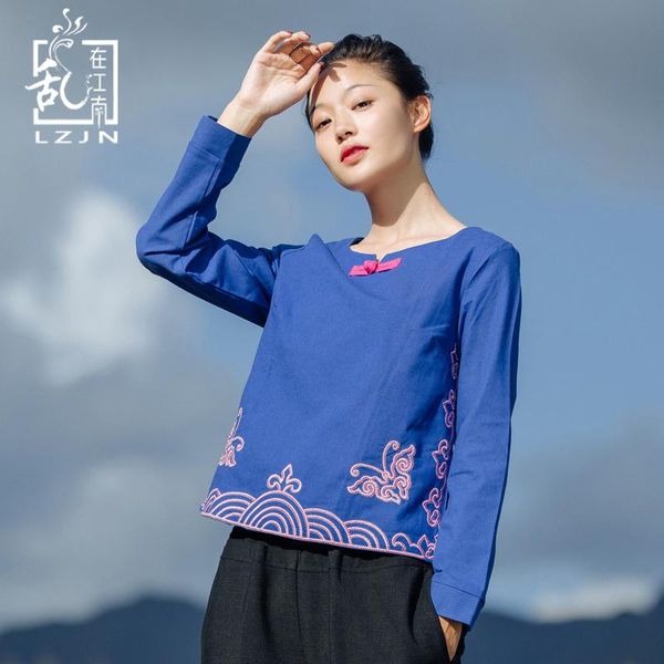 women's blouses & shirts lzjn floral embroidery blouse women long sleeve shirt 2021 spring autumn pullover o-neck ethnic vintage chine, White
women's blouses & shirts lzjn floral embroidery blouse women long sleeve shirt 2021 spring autumn pullover o-neck ethnic vintage chine, White