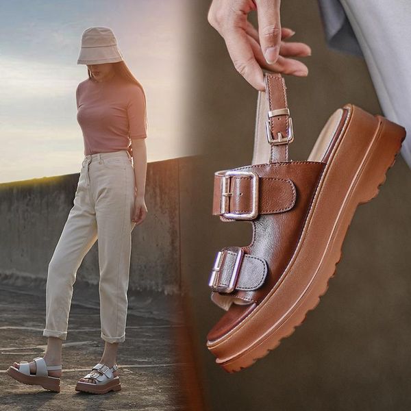 women sandals genuine leather summer shoes plus size 22-26cm full metal buckle casual outdoor platform dress, Black
women sandals genuine leather summer shoes plus size 22-26cm full metal buckle casual outdoor platform dress, Black