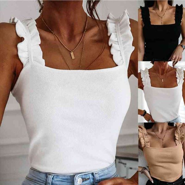 fashion sleeveless solid womens tanks color square neck sling bandeau knitting ruffle short lace bralette woman, White
fashion sleeveless solid womens tanks color square neck sling bandeau knitting ruffle short lace bralette woman, White