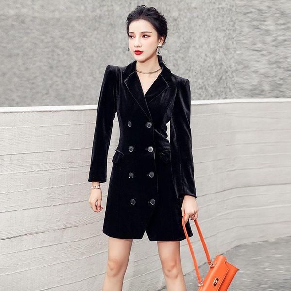 women's jackets winter black velvet jacket women long sleeved vintage double-breasted turn-down collar slim coat elegant mujer, Black;brown
women's jackets winter black velvet jacket women long sleeved vintage double-breasted turn-down collar slim coat elegant mujer, Black;brown
