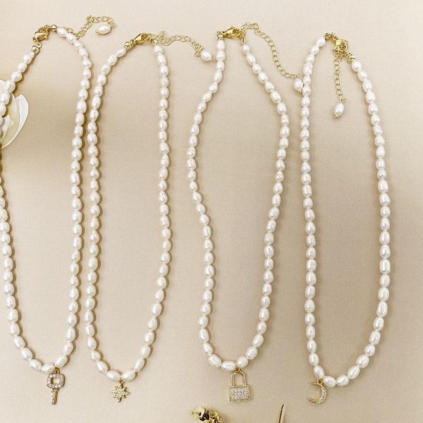 pendant necklaces natural freshwater pearl choker the moon lock key star zircon necklace baroque real for women daily gift jewelry, Silver
pendant necklaces natural freshwater pearl choker the moon lock key star zircon necklace baroque real for women daily gift jewelry, Silver
