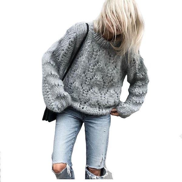 women's sweaters 2021 spring stylishy sweater pullovers for women mohair knitted thickened female knitwear tunic fashion outwear, White;black
women's sweaters 2021 spring stylishy sweater pullovers for women mohair knitted thickened female knitwear tunic fashion outwear, White;black