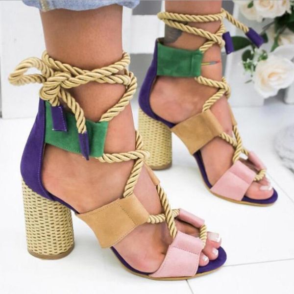 sandals summer women's fashion thick with high heel open toe lace colorblock size 35-43 roman, Black
sandals summer women's fashion thick with high heel open toe lace colorblock size 35-43 roman, Black