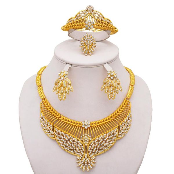 earrings & necklace fashion african costume jewelry sets gold crystal wedding women bridal accessories nigerian set, Silver
earrings & necklace fashion african costume jewelry sets gold crystal wedding women bridal accessories nigerian set, Silver