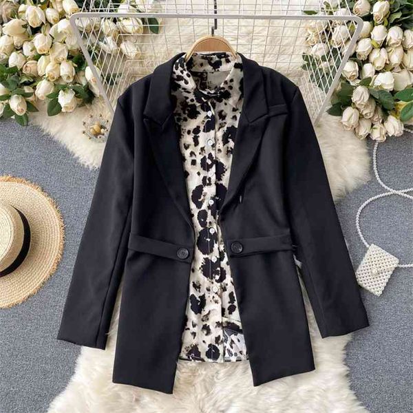 spring fashion temperament female two-piece suit black open back fried street jacket gk371 210507, Black;brown
spring fashion temperament female two-piece suit black open back fried street jacket gk371 210507, Black;brown