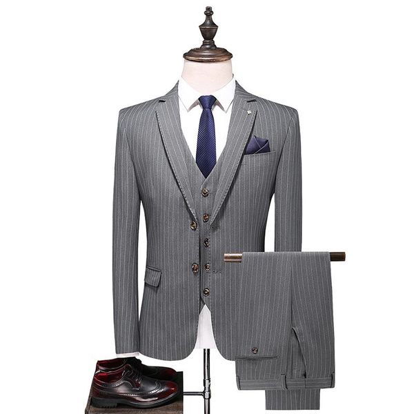 men's suits & blazers asian size 2021 latest korean style suit 3-piece set slim trend fashion stripe printing business casual office fo, White;black
men's suits & blazers asian size 2021 latest korean style suit 3-piece set slim trend fashion stripe printing business casual office fo, White;black