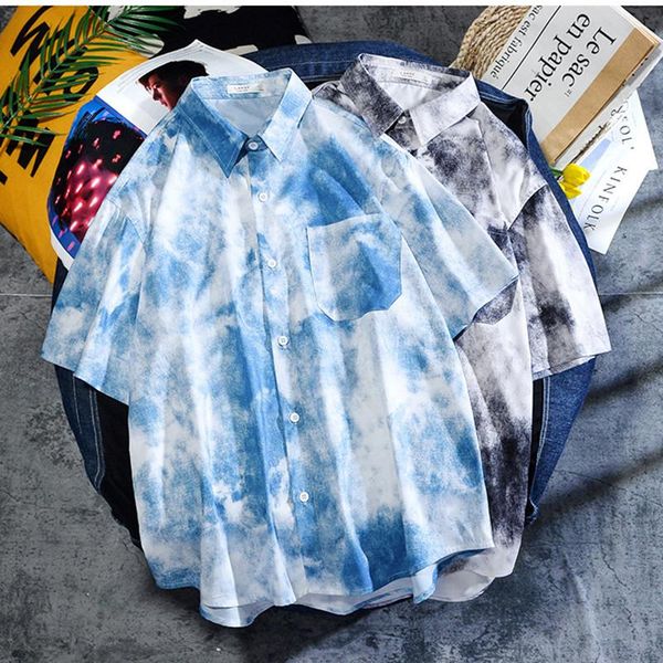 men's casual shirts dreamlikelin summer tie dye gradient color shirt turn-down collar short sleeve single breasted pocket plus size, White;black
men's casual shirts dreamlikelin summer tie dye gradient color shirt turn-down collar short sleeve single breasted pocket plus size, White;black