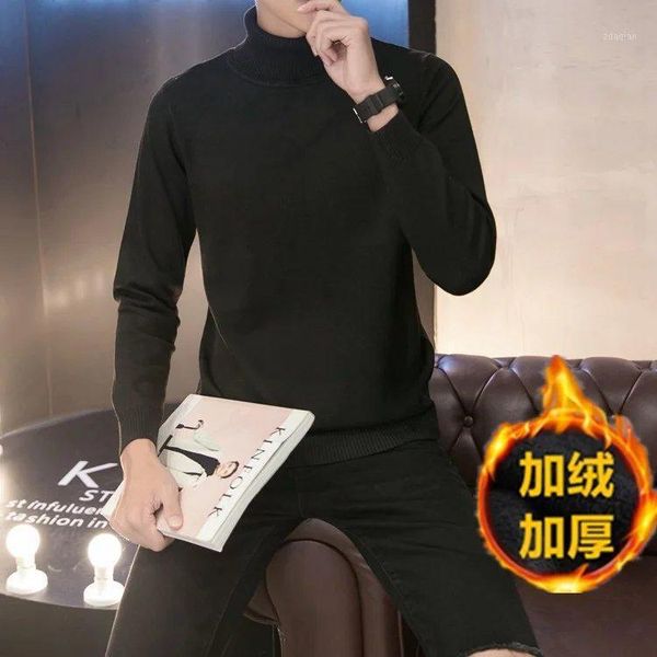 men's sweaters autumn high collar fleece long sleeve solid color sweater korean fashion youth pullover bottoming trend, White;black
men's sweaters autumn high collar fleece long sleeve solid color sweater korean fashion youth pullover bottoming trend, White;black