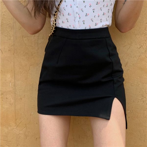 party dresses black women's korean high waist split a-line short summer hip skirt slim dress sslo, White;black
party dresses black women's korean high waist split a-line short summer hip skirt slim dress sslo, White;black