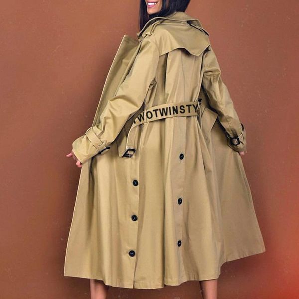 women's trench coats cotton solid women with letters belt double breasted loose casual overcoats khaki windbreaker, Tan;black
women's trench coats cotton solid women with letters belt double breasted loose casual overcoats khaki windbreaker, Tan;black