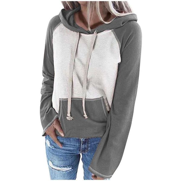 women's hoodies & sweatshirts hoodie pullover color matching casual women harajuku thick long-sleeved drawstring pocket 2021, Black
women's hoodies & sweatshirts hoodie pullover color matching casual women harajuku thick long-sleeved drawstring pocket 2021, Black