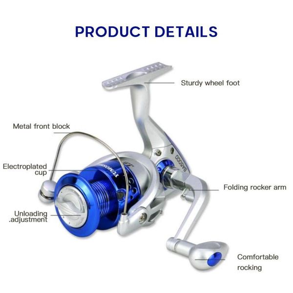 silver pa66 alloy spool spinning fishing reel sa1000-7000 durable electroplated metal rocker max drag carp roller wheel baitcasting reels
silver pa66 alloy spool spinning fishing reel sa1000-7000 durable electroplated metal rocker max drag carp roller wheel baitcasting reels