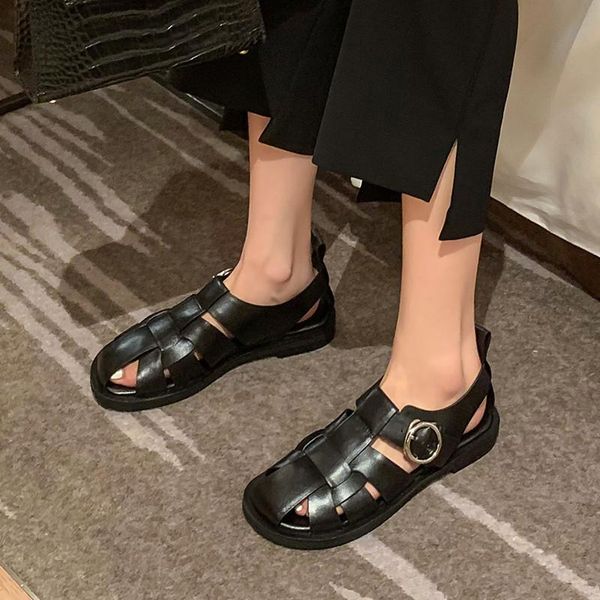 sandals round toe thick bottom rome mules shoes women black white hollow out weave leather casual beach flat woman
sandals round toe thick bottom rome mules shoes women black white hollow out weave leather casual beach flat woman