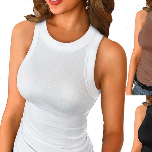 casual solid color sleeveless womens camis o neck ribbed vest bottoming blouse, White
casual solid color sleeveless womens camis o neck ribbed vest bottoming blouse, White