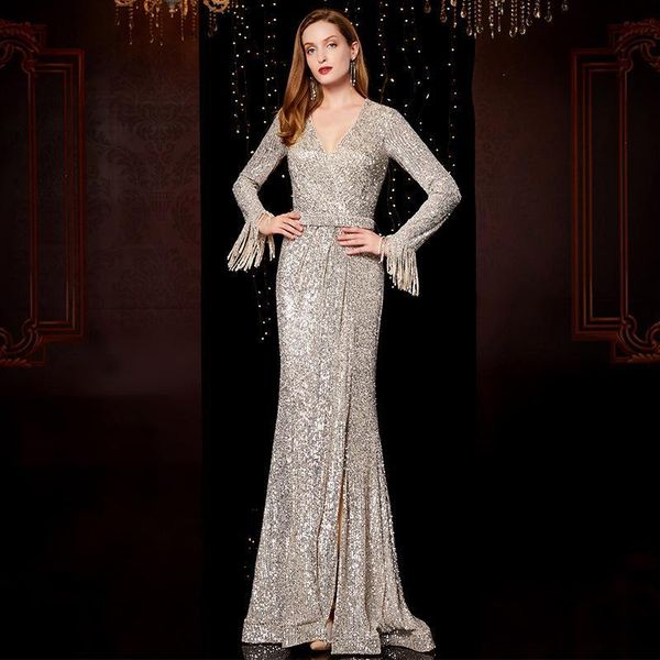 casual v-neck bling tassel chinese sequins oriental party female silver stage show qipao elegant celebrity banquet dresses k0wt, Black;gray
casual v-neck bling tassel chinese sequins oriental party female silver stage show qipao elegant celebrity banquet dresses k0wt, Black;gray