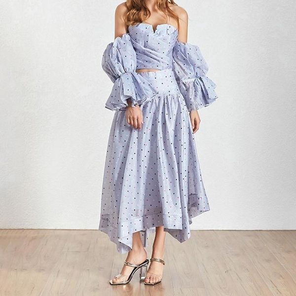 two piece dress spring 2021 fashion suit polka dot off shoulder flare sleeve sexy, White
two piece dress spring 2021 fashion suit polka dot off shoulder flare sleeve sexy, White