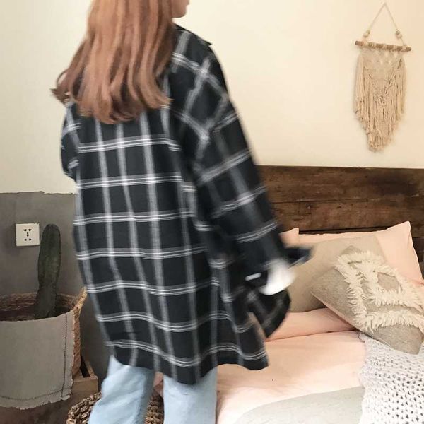 women's blouses & shirts women casual plaid all-match loose long sleeve students daily bf ulzzang single breasted womens korean style h, White
women's blouses & shirts women casual plaid all-match loose long sleeve students daily bf ulzzang single breasted womens korean style h, White