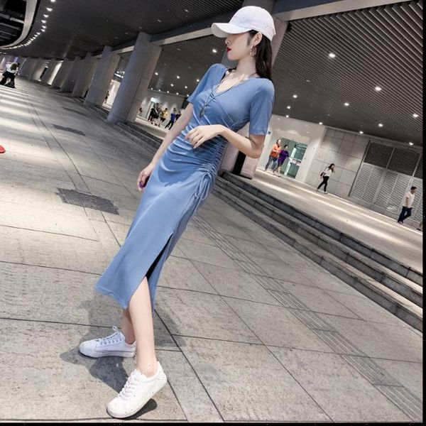 fashion knitted bodycon casual women dress v neck short sleeve elegant slim side split vestidos s72, Black;gray
fashion knitted bodycon casual women dress v neck short sleeve elegant slim side split vestidos s72, Black;gray