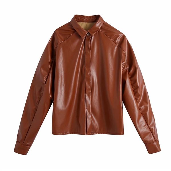 women's blouses & shirts chic ladies faux leather za autumn brown long stylish girl sleeve turn-down collar fashion pleated pu top, White
women's blouses & shirts chic ladies faux leather za autumn brown long stylish girl sleeve turn-down collar fashion pleated pu top, White