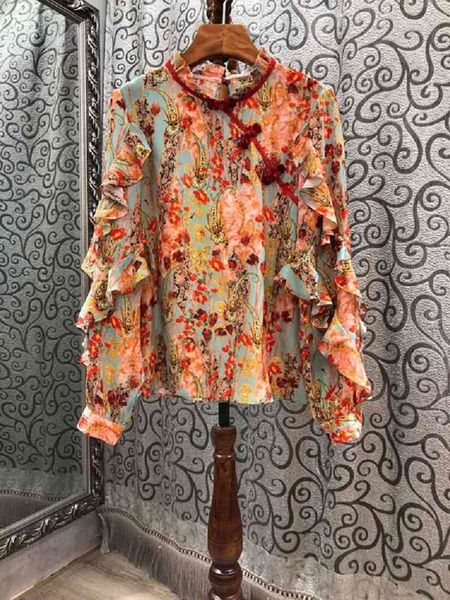 pants 100%silk shirt spring summer blouses women charming floral print vintage buttons long sleeve pink blue female, White
pants 100%silk shirt spring summer blouses women charming floral print vintage buttons long sleeve pink blue female, White