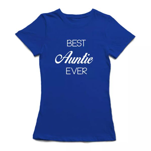 auntie ever graphic women's royal blue t-shirt, White;black