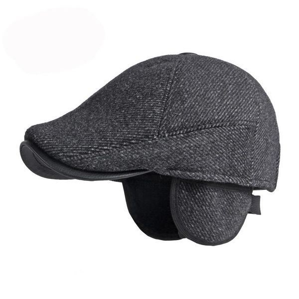 berets men's winter wool beret cap adjustable six piece thickened warm peaked hat outdoor earmuff british forward, Blue;gray
berets men's winter wool beret cap adjustable six piece thickened warm peaked hat outdoor earmuff british forward, Blue;gray
